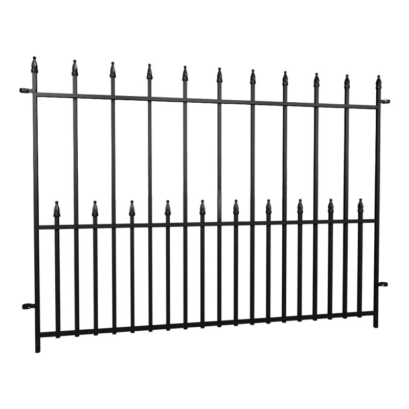 DigFree Fencing 'Victoria' 4 ft. Wide Metal Fence Panel Peak